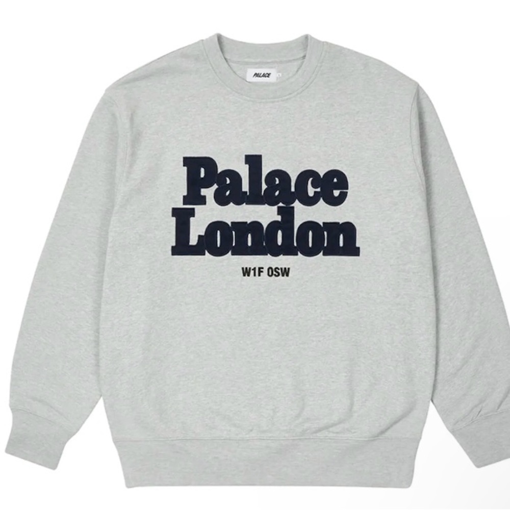 Palace Postcode Crew Grey Marl